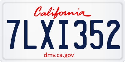 CA license plate 7LXI352