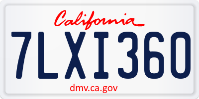 CA license plate 7LXI360