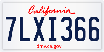 CA license plate 7LXI366