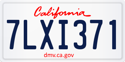 CA license plate 7LXI371