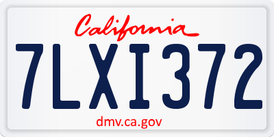 CA license plate 7LXI372