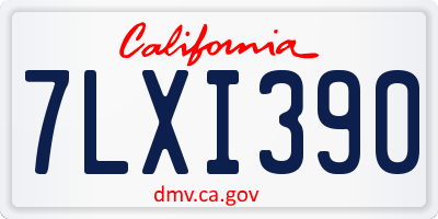 CA license plate 7LXI390