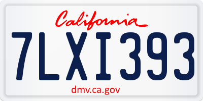 CA license plate 7LXI393