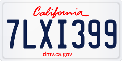 CA license plate 7LXI399