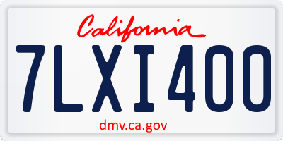CA license plate 7LXI400