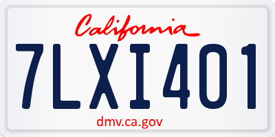 CA license plate 7LXI401