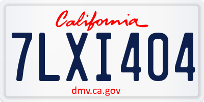 CA license plate 7LXI404