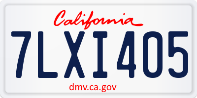 CA license plate 7LXI405