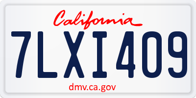 CA license plate 7LXI409