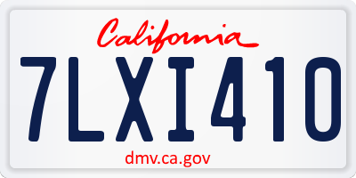 CA license plate 7LXI410