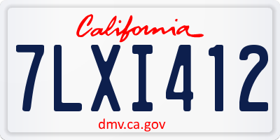 CA license plate 7LXI412