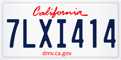 CA license plate 7LXI414
