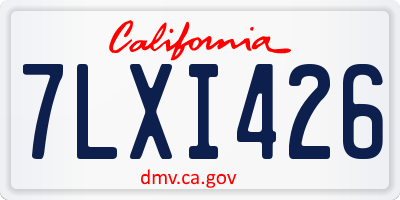 CA license plate 7LXI426