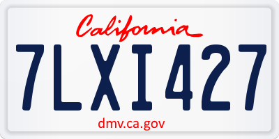 CA license plate 7LXI427