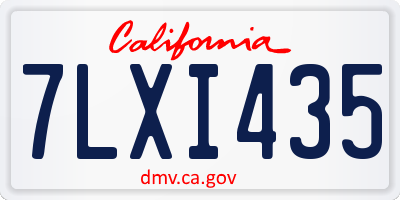 CA license plate 7LXI435