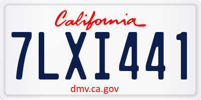 CA license plate 7LXI441
