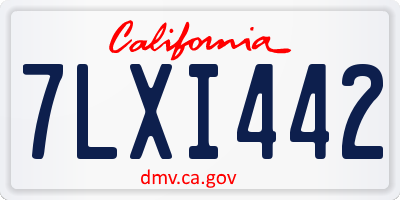 CA license plate 7LXI442