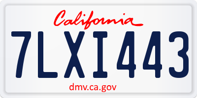 CA license plate 7LXI443
