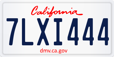 CA license plate 7LXI444