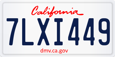 CA license plate 7LXI449