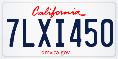 CA license plate 7LXI450