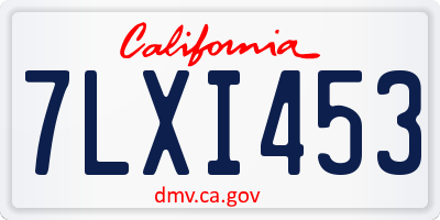 CA license plate 7LXI453