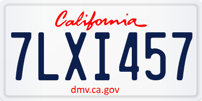 CA license plate 7LXI457
