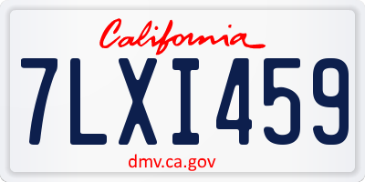 CA license plate 7LXI459
