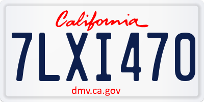 CA license plate 7LXI470