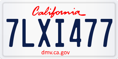 CA license plate 7LXI477