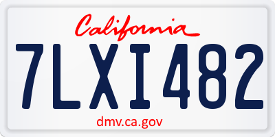 CA license plate 7LXI482