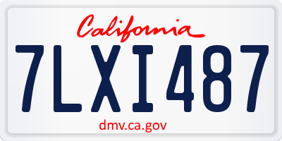 CA license plate 7LXI487