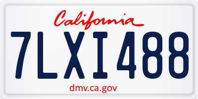 CA license plate 7LXI488