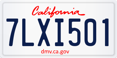 CA license plate 7LXI501