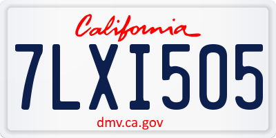 CA license plate 7LXI505
