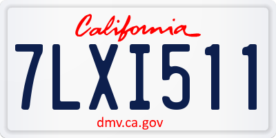 CA license plate 7LXI511
