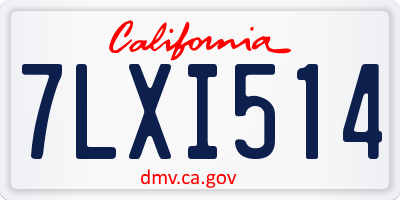 CA license plate 7LXI514