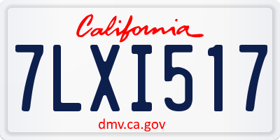 CA license plate 7LXI517