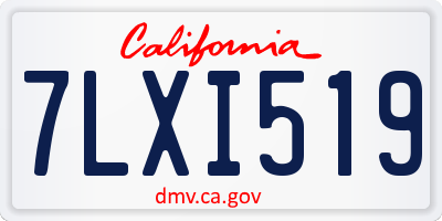 CA license plate 7LXI519