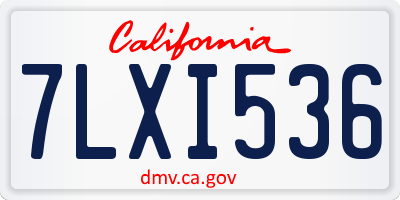 CA license plate 7LXI536