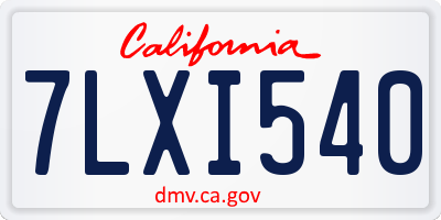 CA license plate 7LXI540