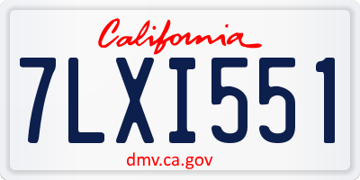 CA license plate 7LXI551