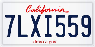 CA license plate 7LXI559