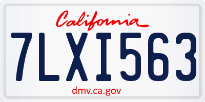 CA license plate 7LXI563