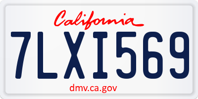 CA license plate 7LXI569