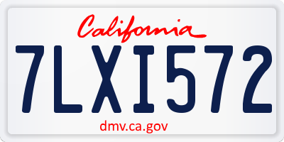 CA license plate 7LXI572