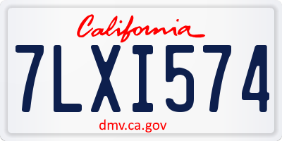 CA license plate 7LXI574