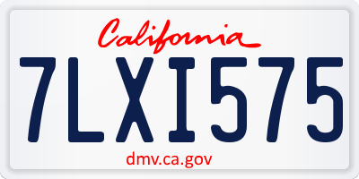 CA license plate 7LXI575