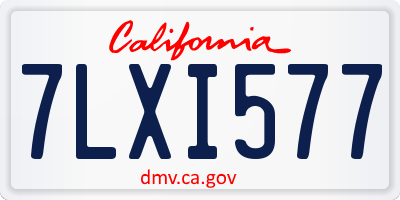 CA license plate 7LXI577