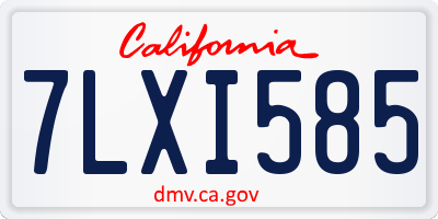 CA license plate 7LXI585